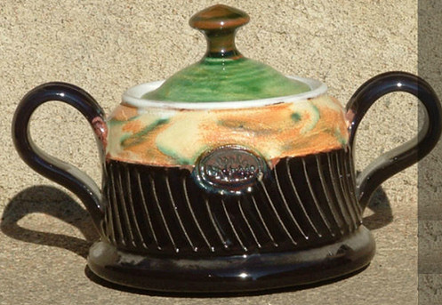 Bulgarian Pottery Sugar Bowl