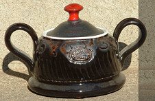 Bulgarian Pottery Sugar Bowl